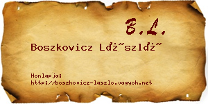 Boszkovicz László névjegykártya